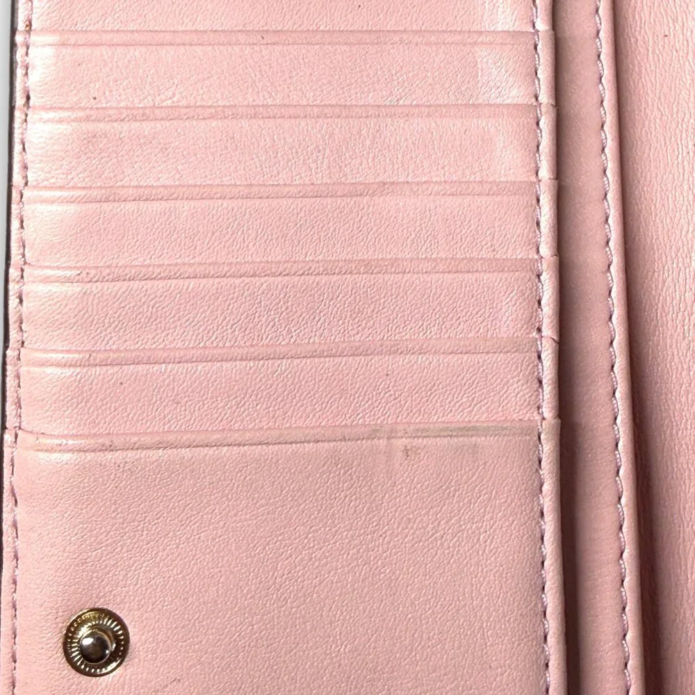 Tory Burch Hicks Garden Party Leather Snap Long Wallet with Tory Burch Dust bag
